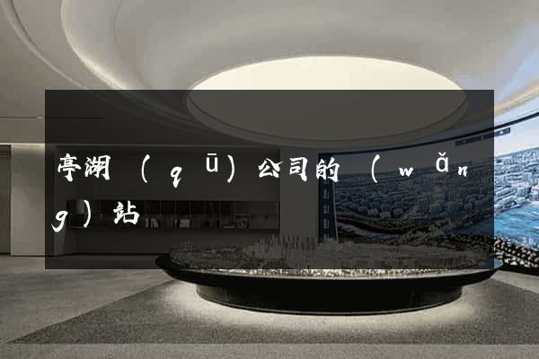 亭湖區(qū)公司的網(wǎng)站