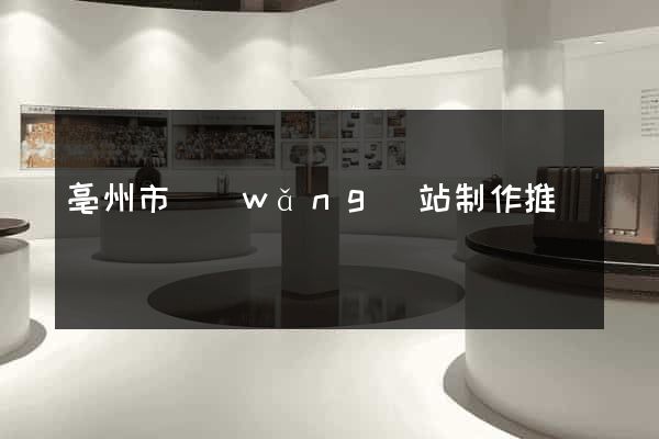 亳州市網(wǎng)站制作推廣