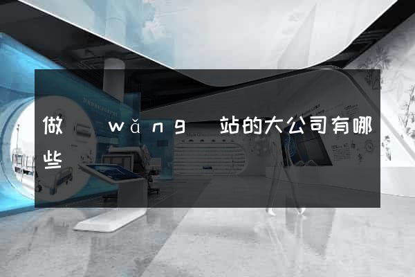 做網(wǎng)站的大公司有哪些