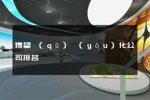 博望區(qū)優(yōu)化公司排名