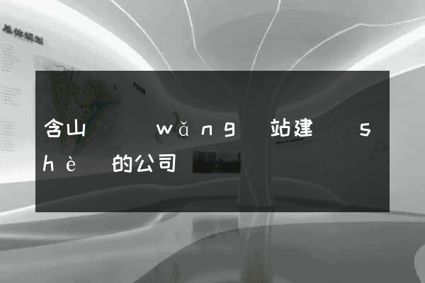 含山縣網(wǎng)站建設(shè)的公司