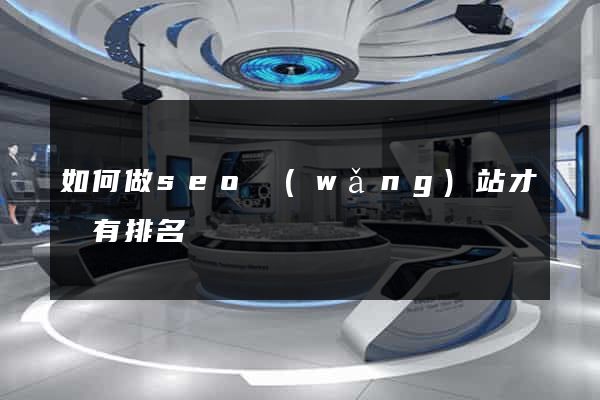 如何做seo網(wǎng)站才會有排名