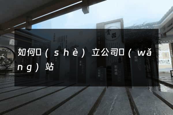 如何設(shè)立公司網(wǎng)站
