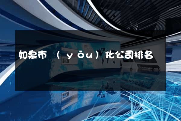 如皋市優(yōu)化公司排名