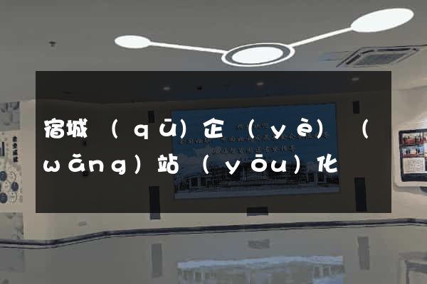宿城區(qū)企業(yè)網(wǎng)站優(yōu)化