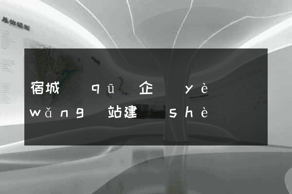 宿城區(qū)企業(yè)網(wǎng)站建設(shè)