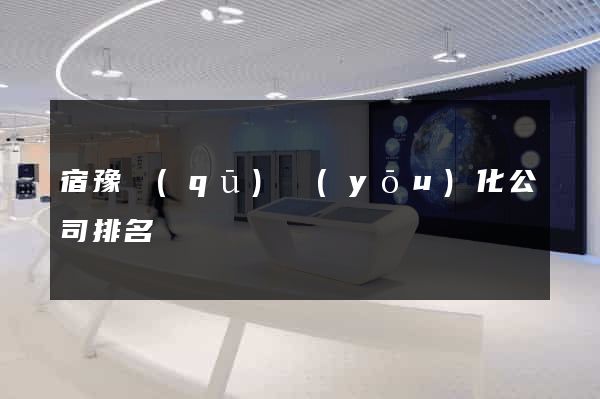 宿豫區(qū)優(yōu)化公司排名