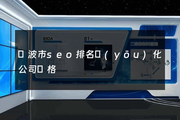 寧波市seo排名優(yōu)化公司價格