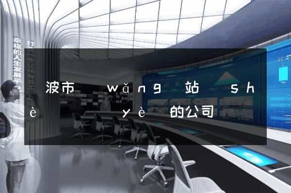 寧波市網(wǎng)站設(shè)計專業(yè)的公司