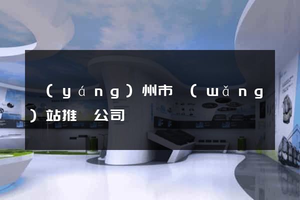 揚(yáng)州市網(wǎng)站推廣公司