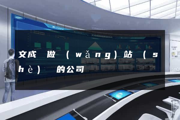 文成縣做網(wǎng)站設(shè)計的公司