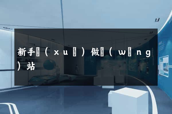 新手學(xué)做網(wǎng)站