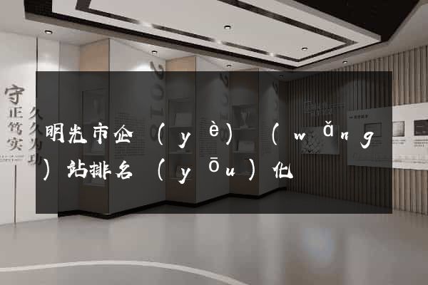 明光市企業(yè)網(wǎng)站排名優(yōu)化