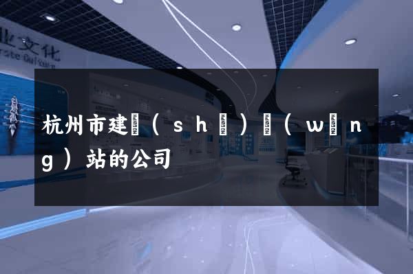 杭州市建設(shè)網(wǎng)站的公司