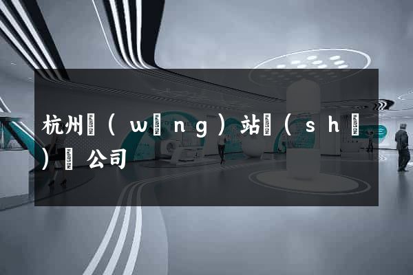 杭州網(wǎng)站設(shè)計公司