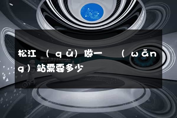 松江區(qū)做一個網(wǎng)站需要多少錢