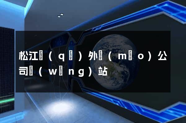 松江區(qū)外貿(mào)公司網(wǎng)站