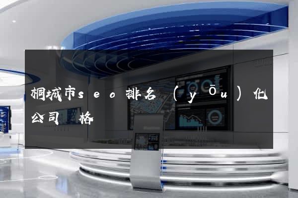 桐城市seo排名優(yōu)化公司價格