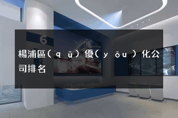 楊浦區(qū)優(yōu)化公司排名