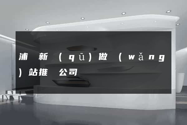 浦東新區(qū)做網(wǎng)站推廣公司