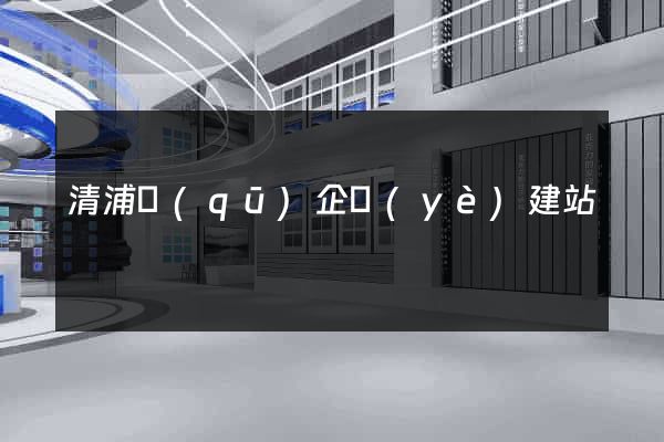 清浦區(qū)企業(yè)建站