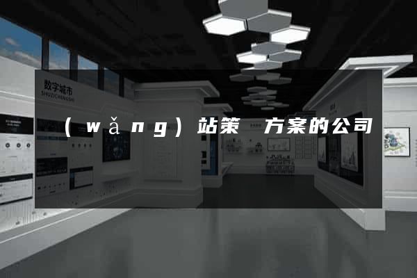 網(wǎng)站策劃方案的公司