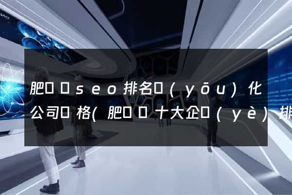 肥東縣seo排名優(yōu)化公司價格(肥東縣十大企業(yè)排名)