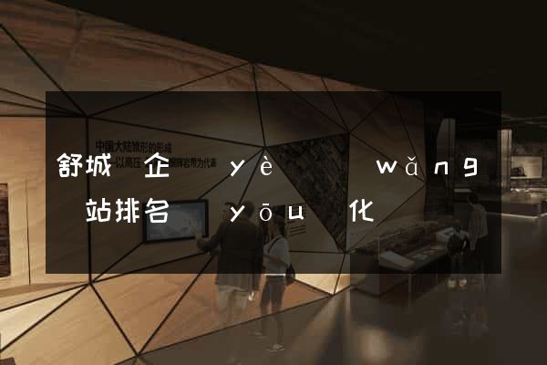舒城縣企業(yè)網(wǎng)站排名優(yōu)化