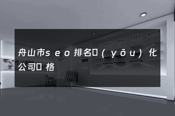 舟山市seo排名優(yōu)化公司價格