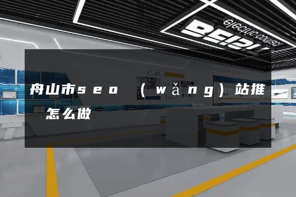 舟山市seo網(wǎng)站推廣怎么做