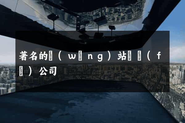 著名的網(wǎng)站開發(fā)公司