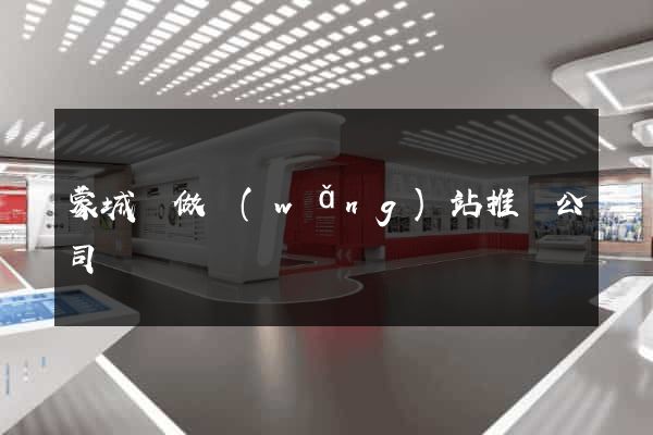 蒙城縣做網(wǎng)站推廣公司