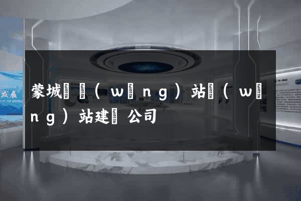 蒙城縣網(wǎng)站網(wǎng)站建設公司