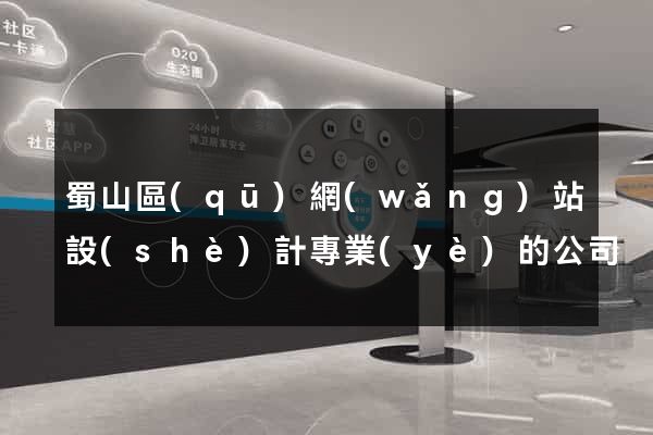 蜀山區(qū)網(wǎng)站設(shè)計專業(yè)的公司