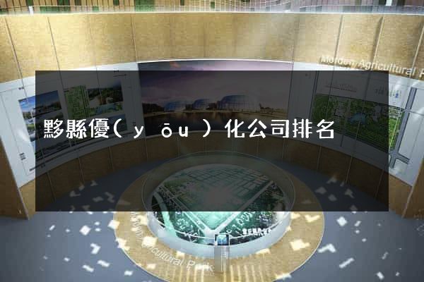 黟縣優(yōu)化公司排名