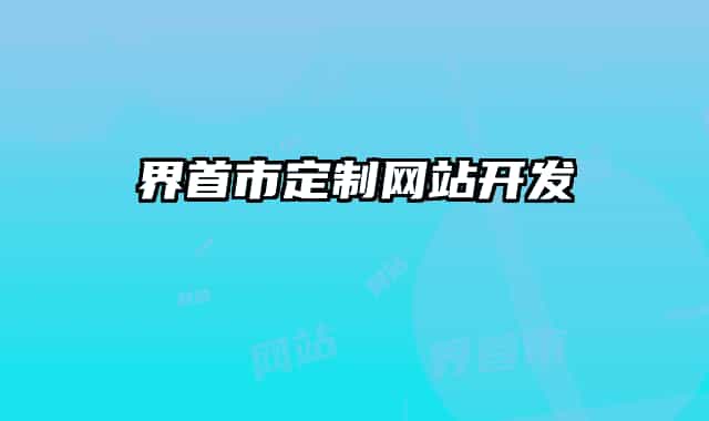 界首市定制網(wǎng)站開發(fā)