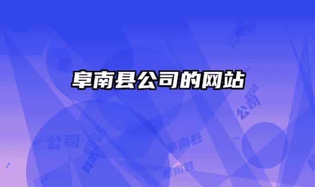 阜南縣公司的網(wǎng)站