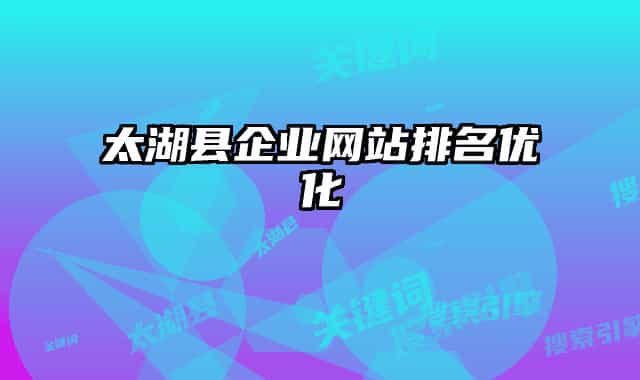 太湖縣企業(yè)網(wǎng)站排名優(yōu)化
