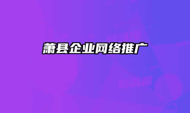 蕭縣企業(yè)網(wǎng)絡(luò)推廣