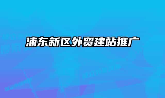 浦東新區(qū)外貿(mào)建站推廣