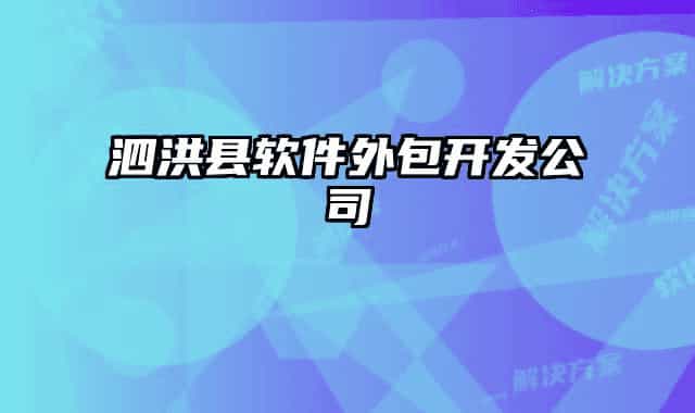 泗洪縣軟件外包開發(fā)公司