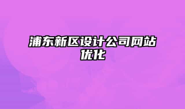 浦東新區(qū)設(shè)計公司網(wǎng)站優(yōu)化