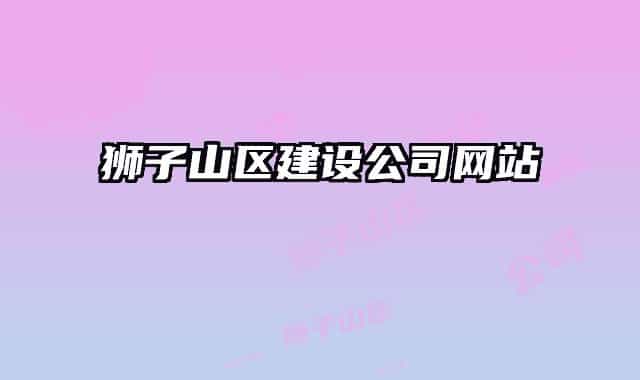 獅子山區(qū)建設(shè)公司網(wǎng)站
