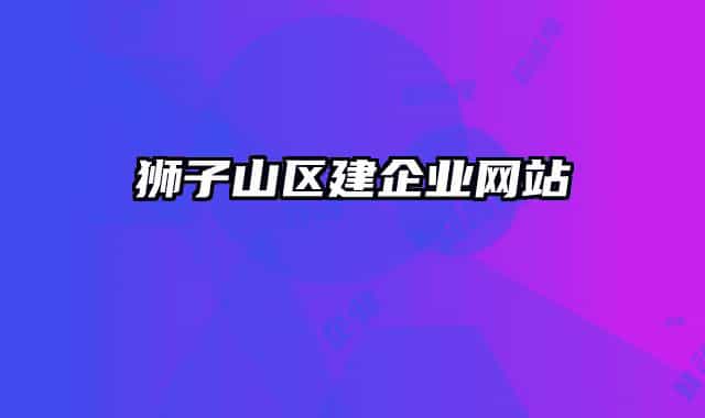 獅子山區(qū)建企業(yè)網(wǎng)站