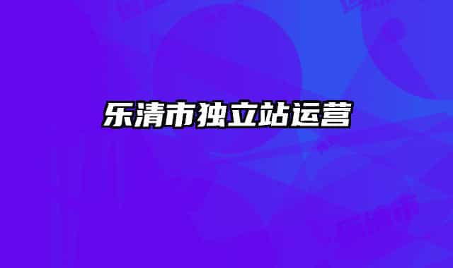 樂清市獨立站運營