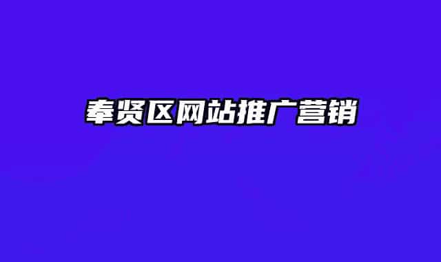 奉賢區(qū)網(wǎng)站推廣營銷