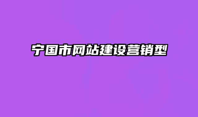 寧國市網(wǎng)站建設(shè)營銷型
