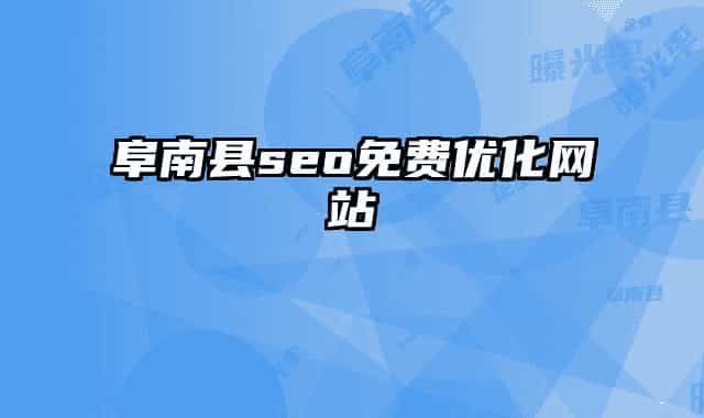 阜南縣seo免費(fèi)優(yōu)化網(wǎng)站