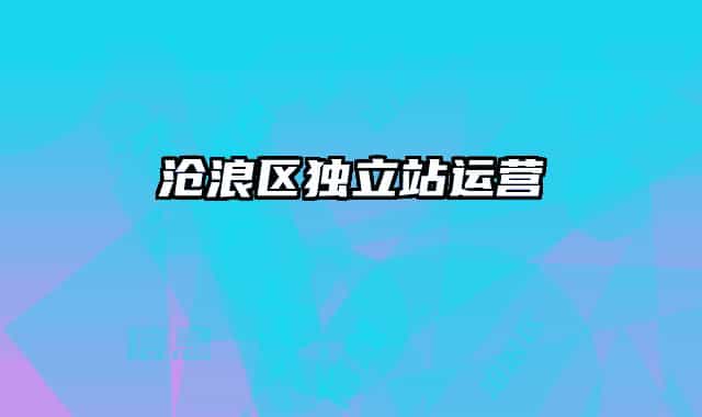 滄浪區(qū)獨立站運營