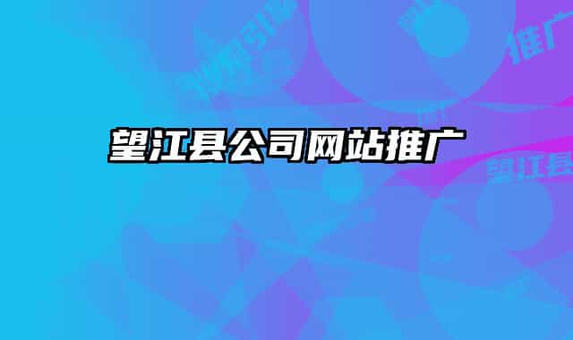 望江縣公司網(wǎng)站推廣